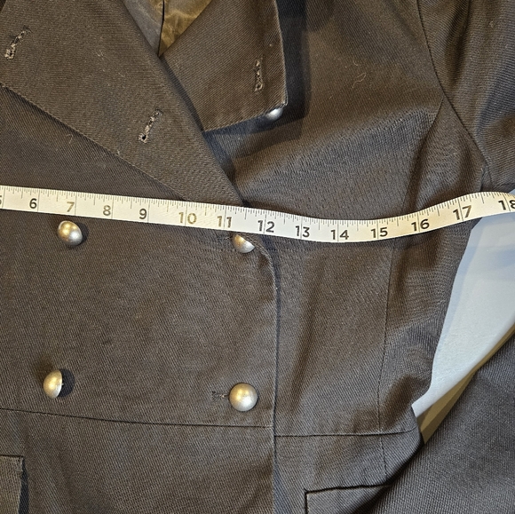 Peacoat/Military Style Trench Coat Black H&M Size 8 - Picture 3 of 8